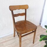 Vintage Wooden Dining Chair: Tyrolean Farmhouse Bistro, 1970s