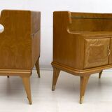 Pair of Mid-Century Modern Italian Ashwood Nightstands, 1950s