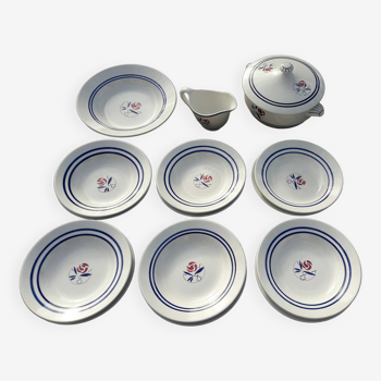 Dinnerware set for 6 people 15 pieces Sarreguemines model Marianne