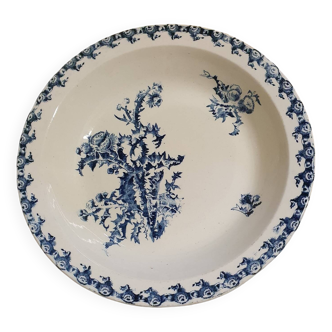 Hollow and round dish from Gien, thistle series