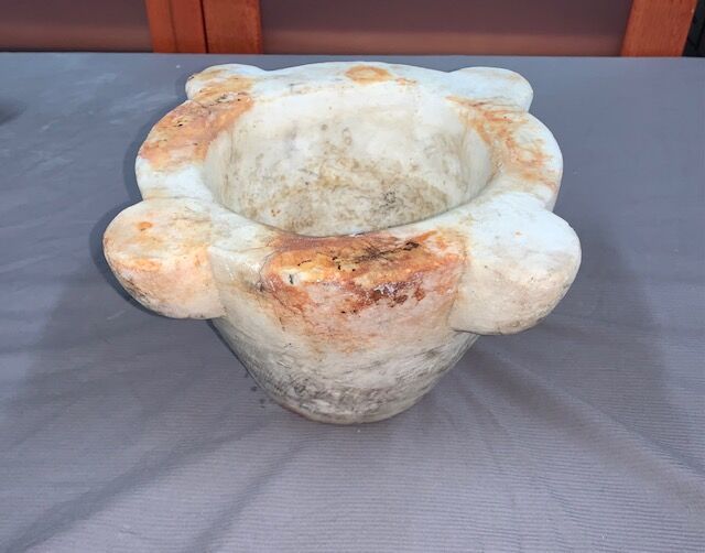 Antique marble mortar