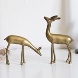 Vintage brass deer and doe