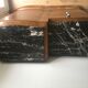 Buffet wood wood Art Deco black marble trays