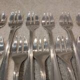 12 silver-plated oyster forks by Christofle America