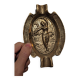 Ashtray representing an oriental dancer in gold metal
