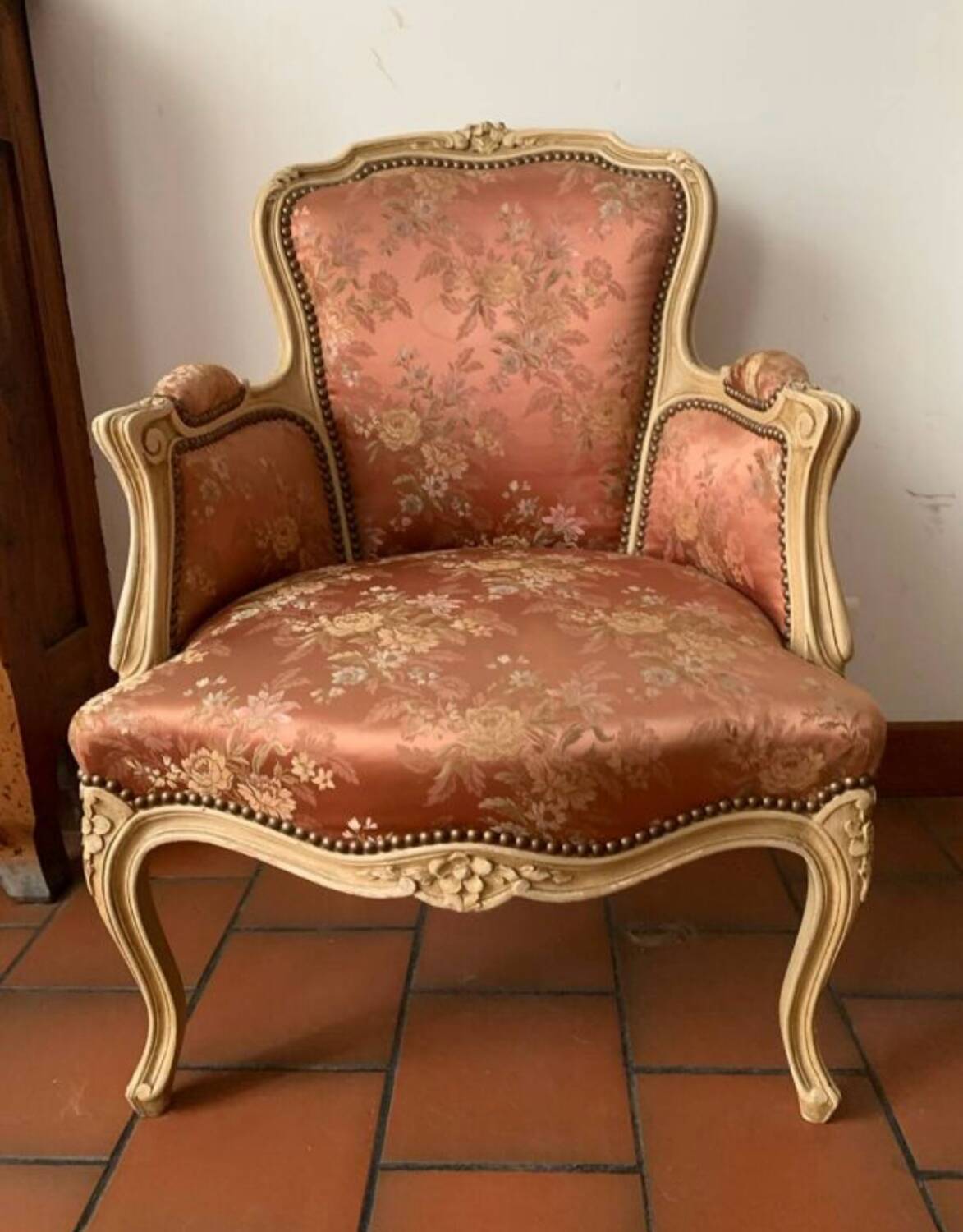 Bergère armchair and chair