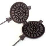 Antique Waffle Iron. French Godin Waffle Maker. Cast Iron Waffle Pan.