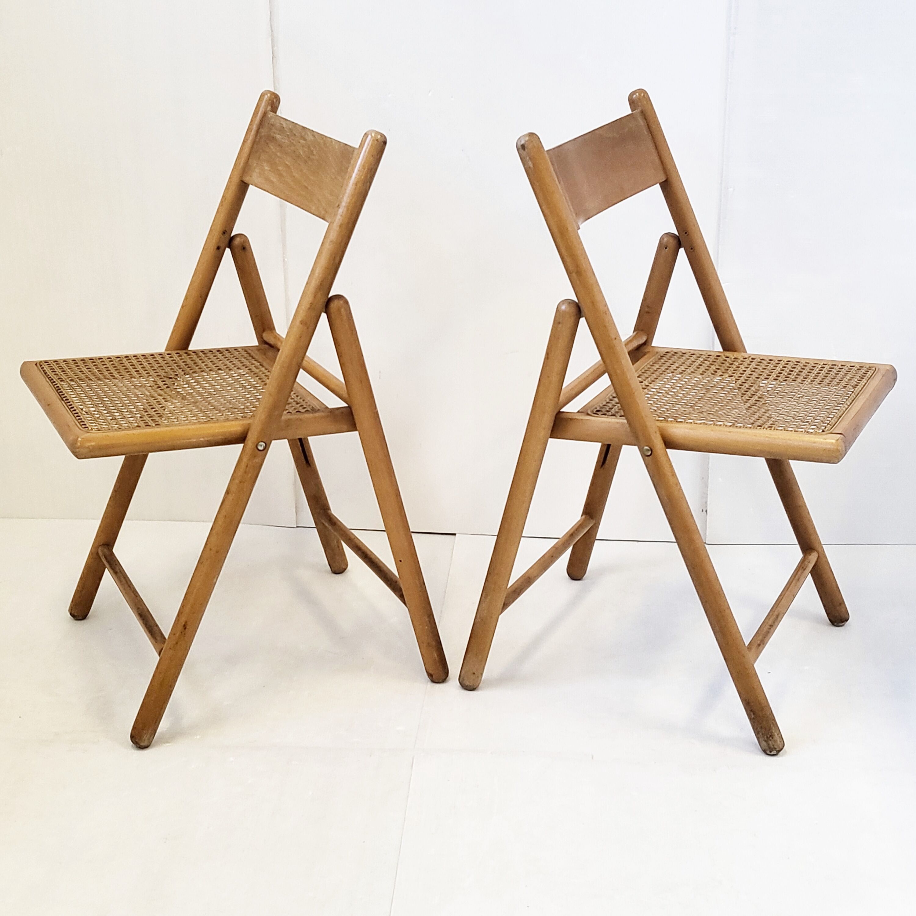Paire de chaises pliantes vintage italiennes 1970
