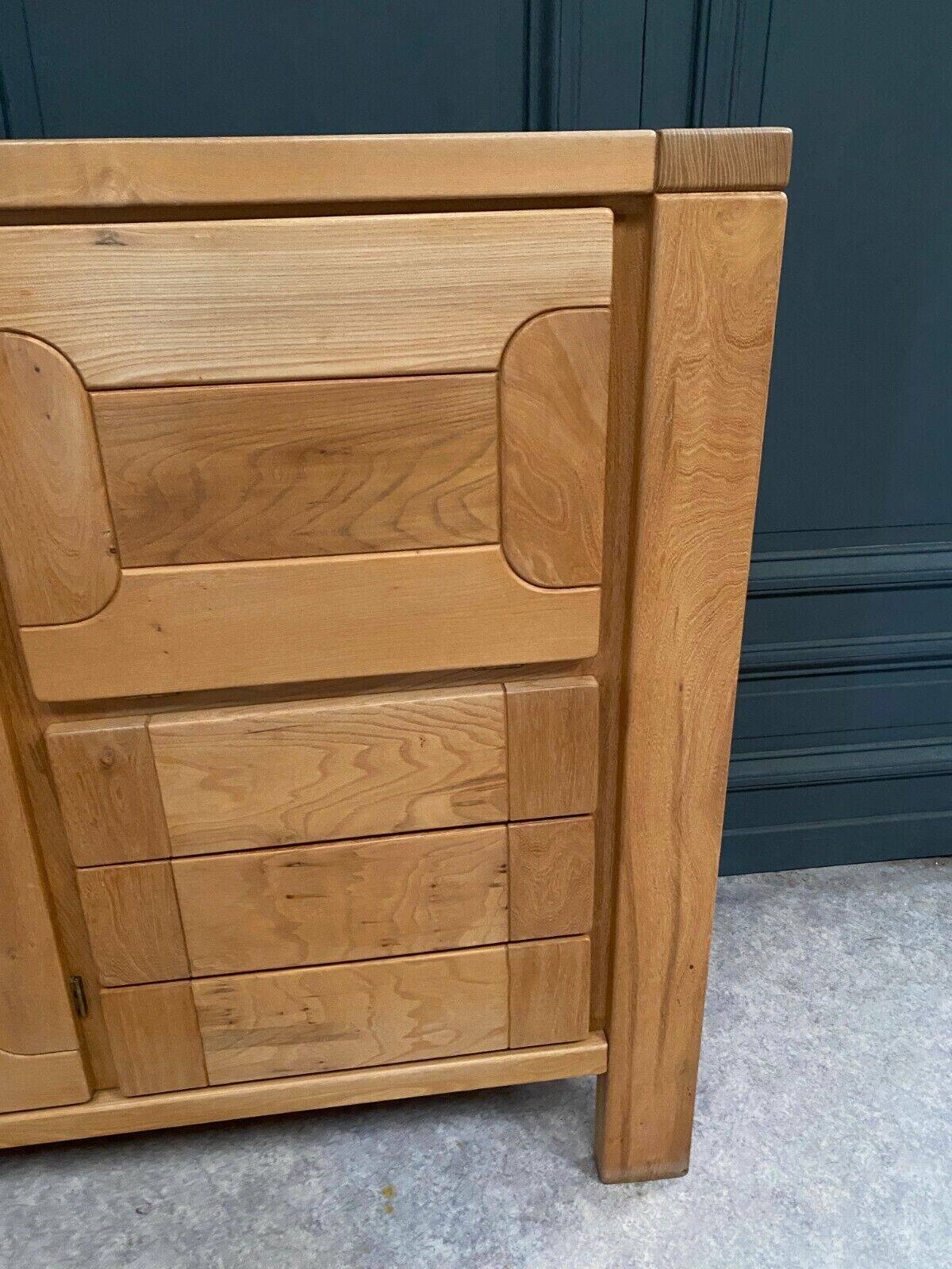 Elm sideboard Maison Regain circa 1970