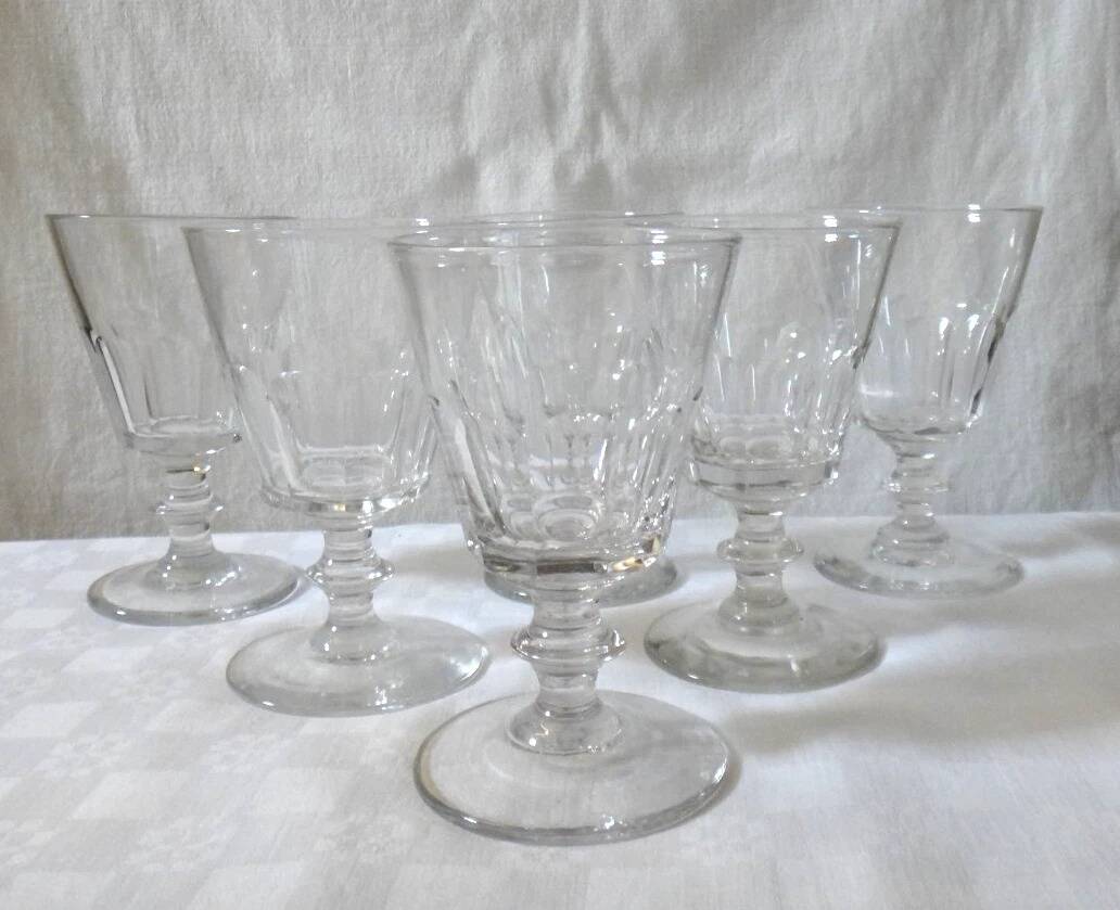 Saint louis caton 6 wine water glasses crystal - 14 cm