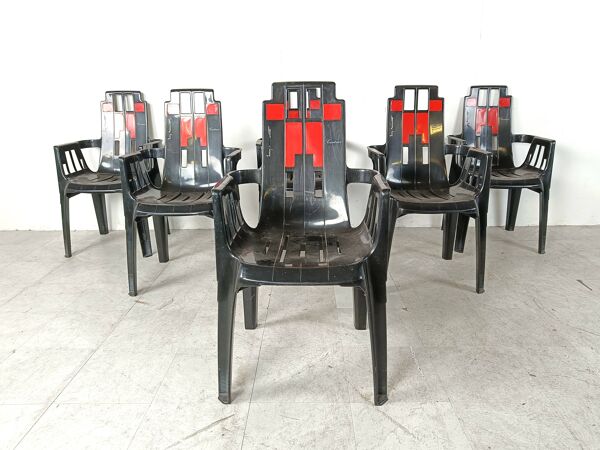 Chaises Boston par Pierre Paulin pour Henry Massonnet, 1988, Set de 6