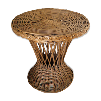 Table rotin tressé