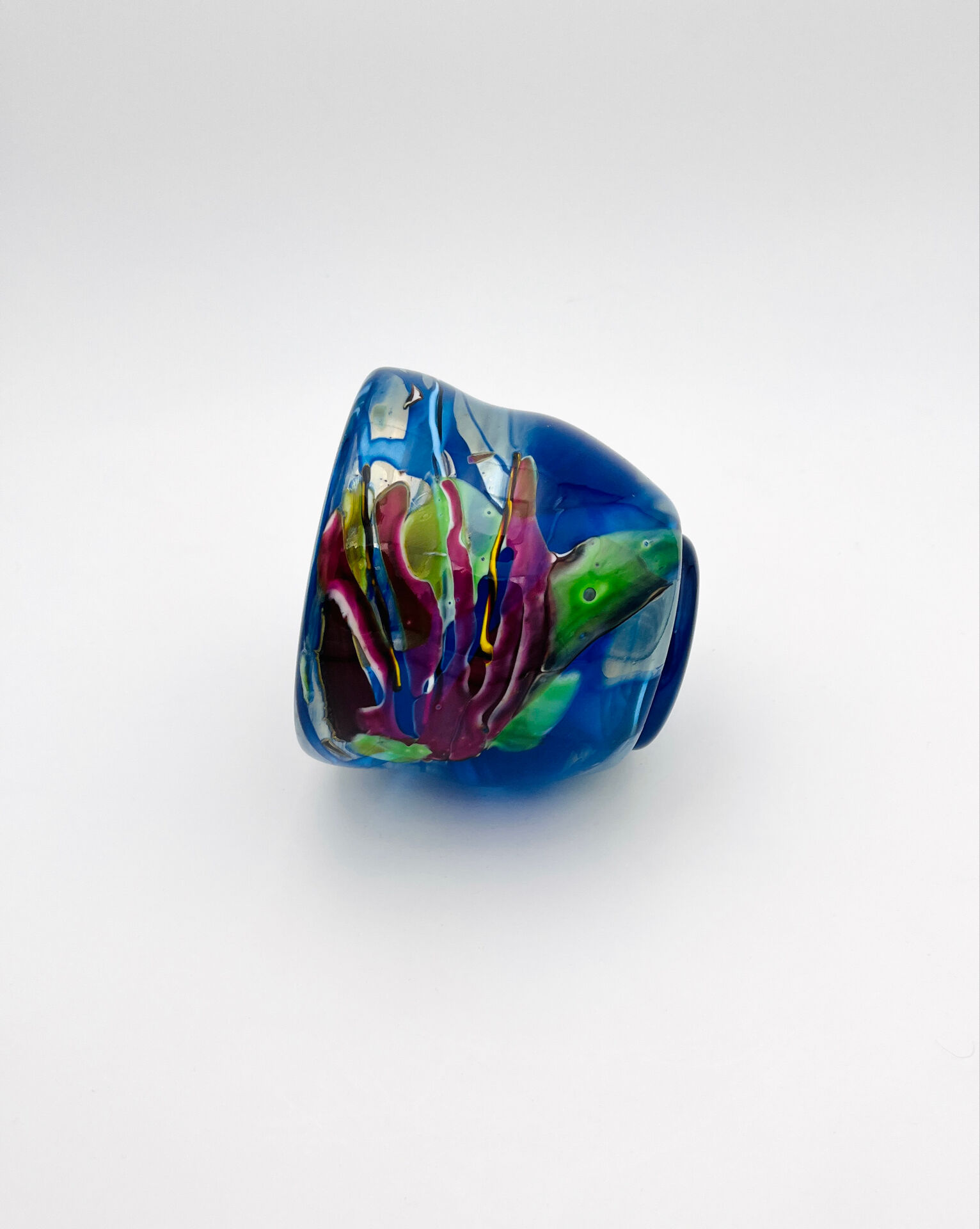 Vase Art Glass Signed Patrick Lepage 2002 - Blown Glass Fuming Oxides