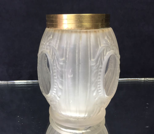 Old glass vase and Louis XVI-style brass ring