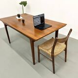 Scandinavian teak dining table, extendable