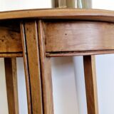 Oval side table with double top in wood - Art Deco style 1940s