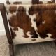 Porte revue vintage en peau et bois
