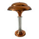 Art Deco mushroom table lamp in glass and copper