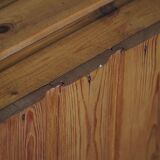 Free-standing primitive pine commode, mid-century Swedish, 1950s.