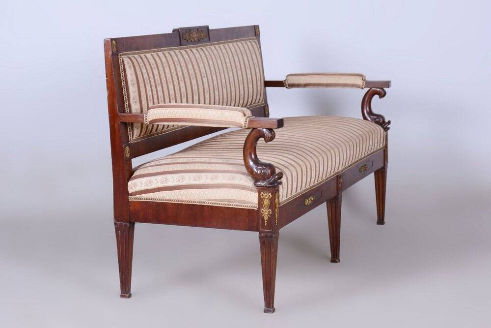 French Empire Mahogany Sofa, 1860s