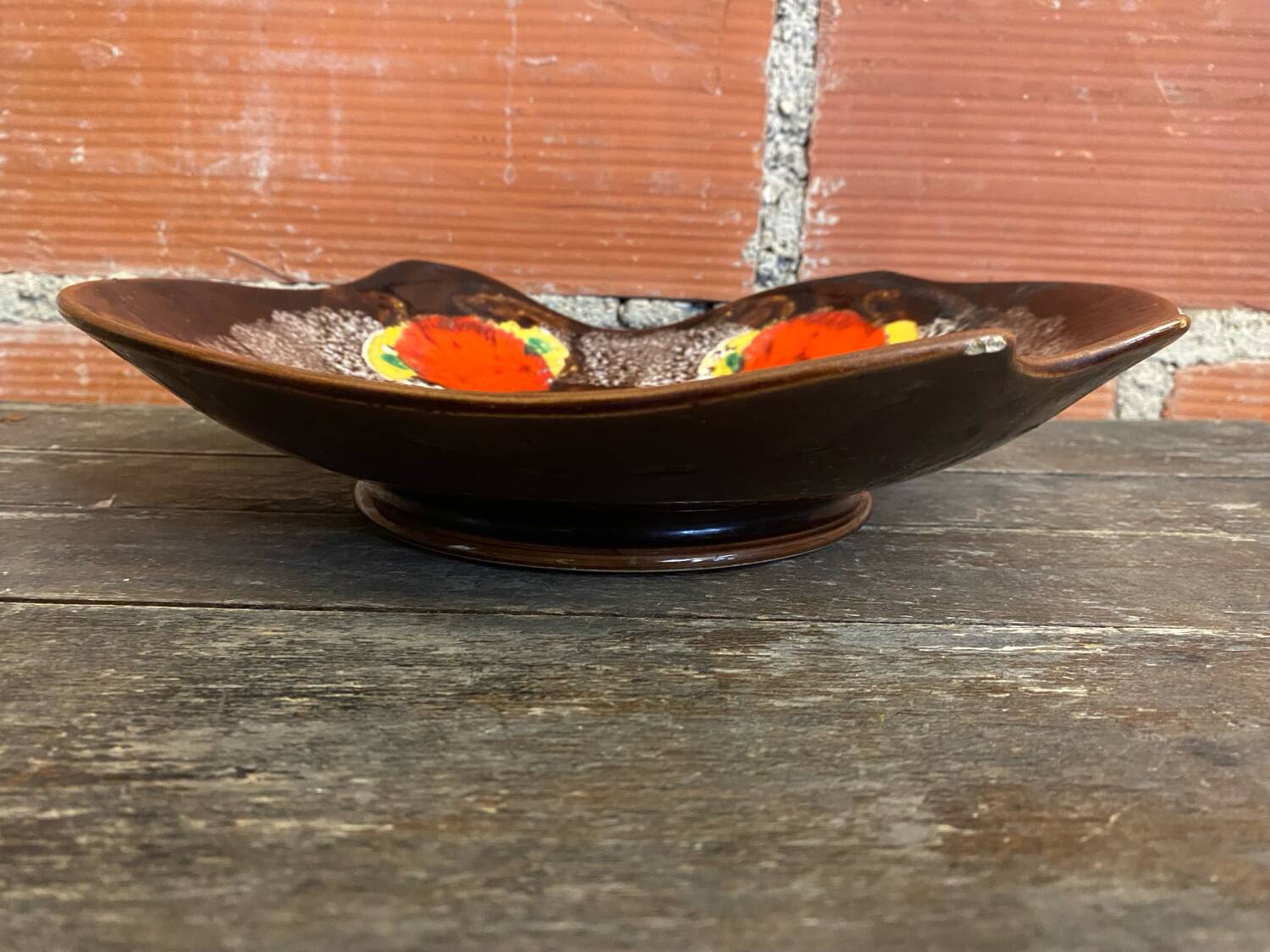 Old Plate VERCOR Polychrome Art Ceramic 1960s Vintage #D857