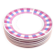 6 small porcelain plates/saucers with checkered pattern