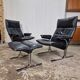 Set the price! De Sede DS-2030 lounge chairs 2x + ottoman, vintage.