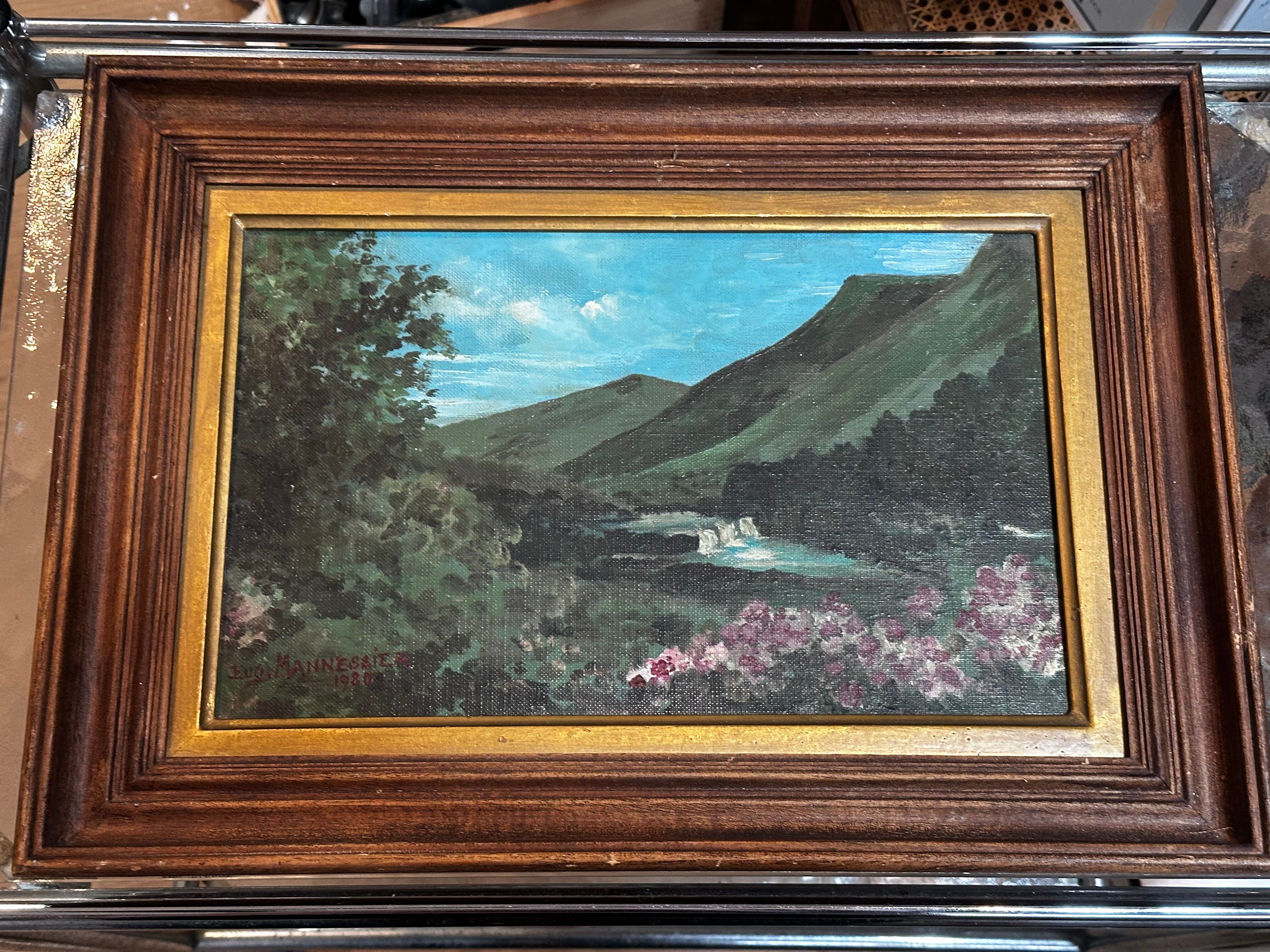 Eugène Mannessier - École de Paris - Paysage Montagne en été - Huile s