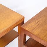 Ensemble de 2 tables d'appoint avec étagère en teck par Severin Hansen pour Haslev Furniture des années 1960