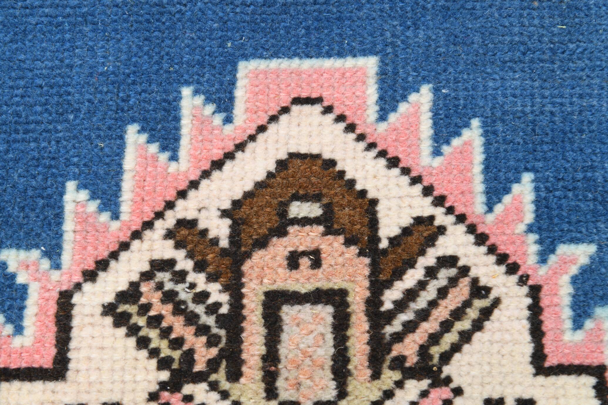 Pink Blue Persian Doormat Accent Rug, 56x97Cm