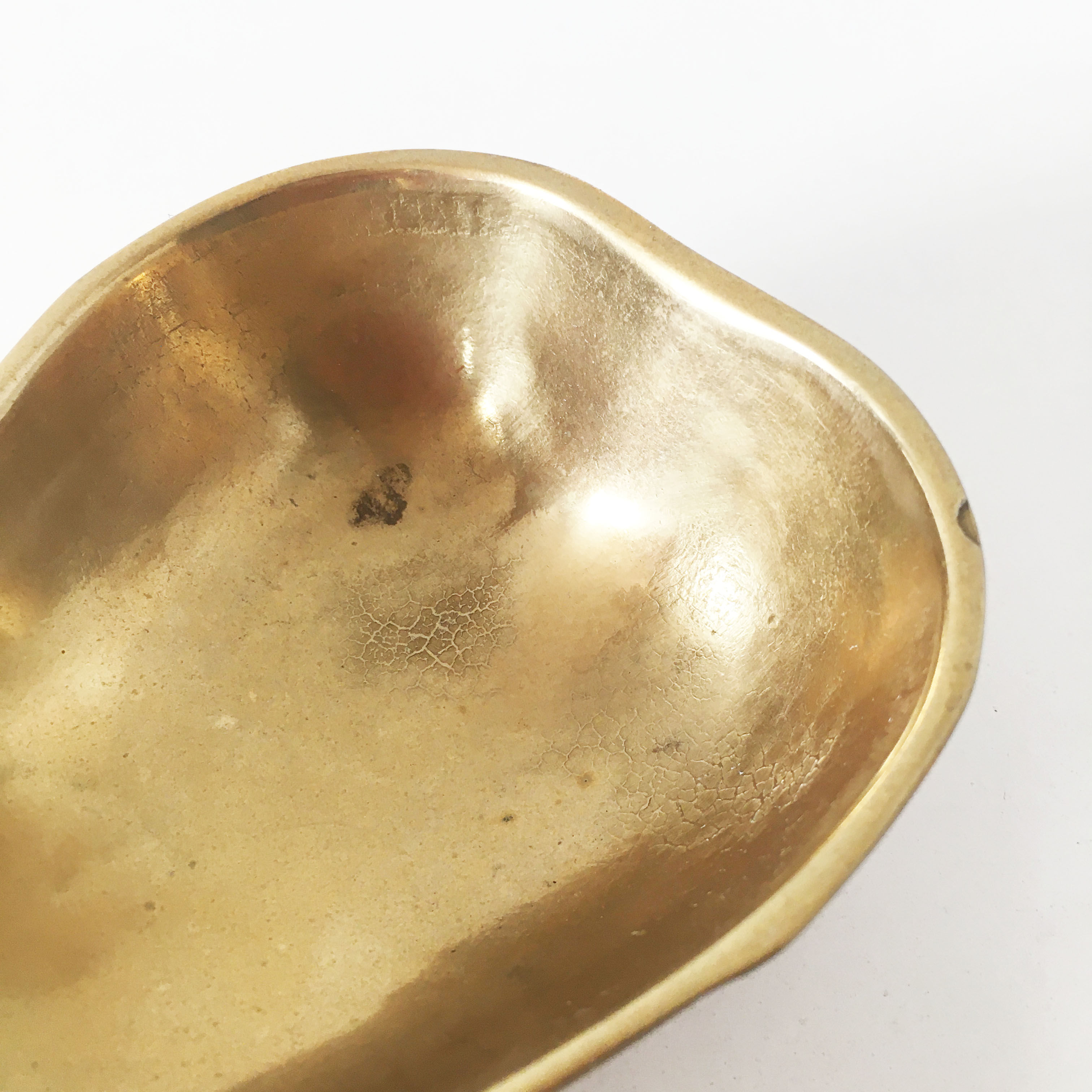 Brass pear trinket bowl