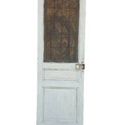 old door with decorated window