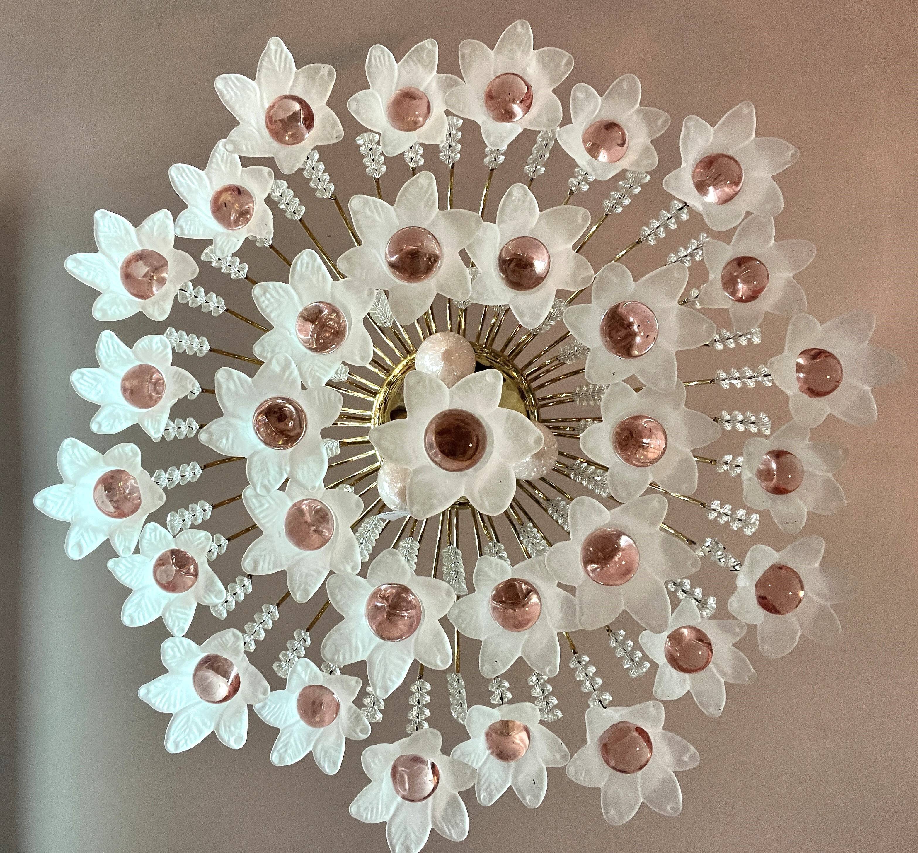 Vintage Murano glass chandelier and tassels circa 1970