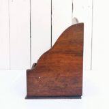 Varnished wooden letter holder vintage office accessory