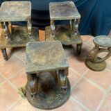 African tribal ensemble of 4 pieces of furniture for dignitaries of the Kingdom of Dahomey, Benin.