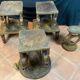 African tribal ensemble of 4 pieces of furniture for dignitaries of the Kingdom of Dahomey, Benin.