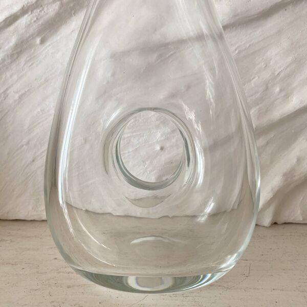 Grande carafe Dansk en verre ,design scandinave vintage, bouchon boule