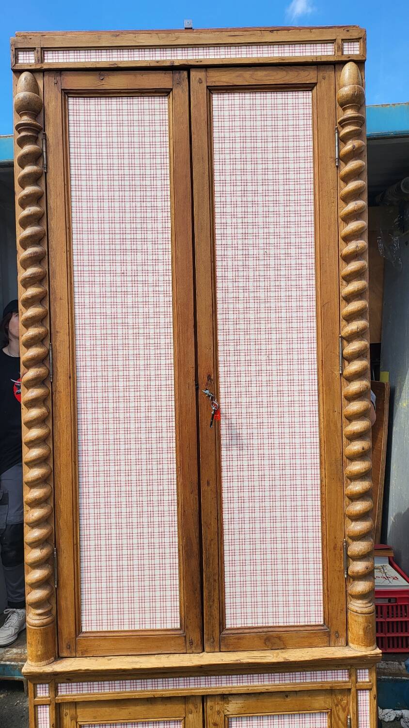 Antique 2-piece dresser – Electrified – Louis-Philippe pediment – 250 cm