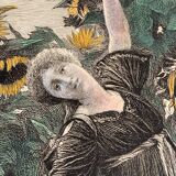 Laurence Alma Tadema etching: Sunflowers