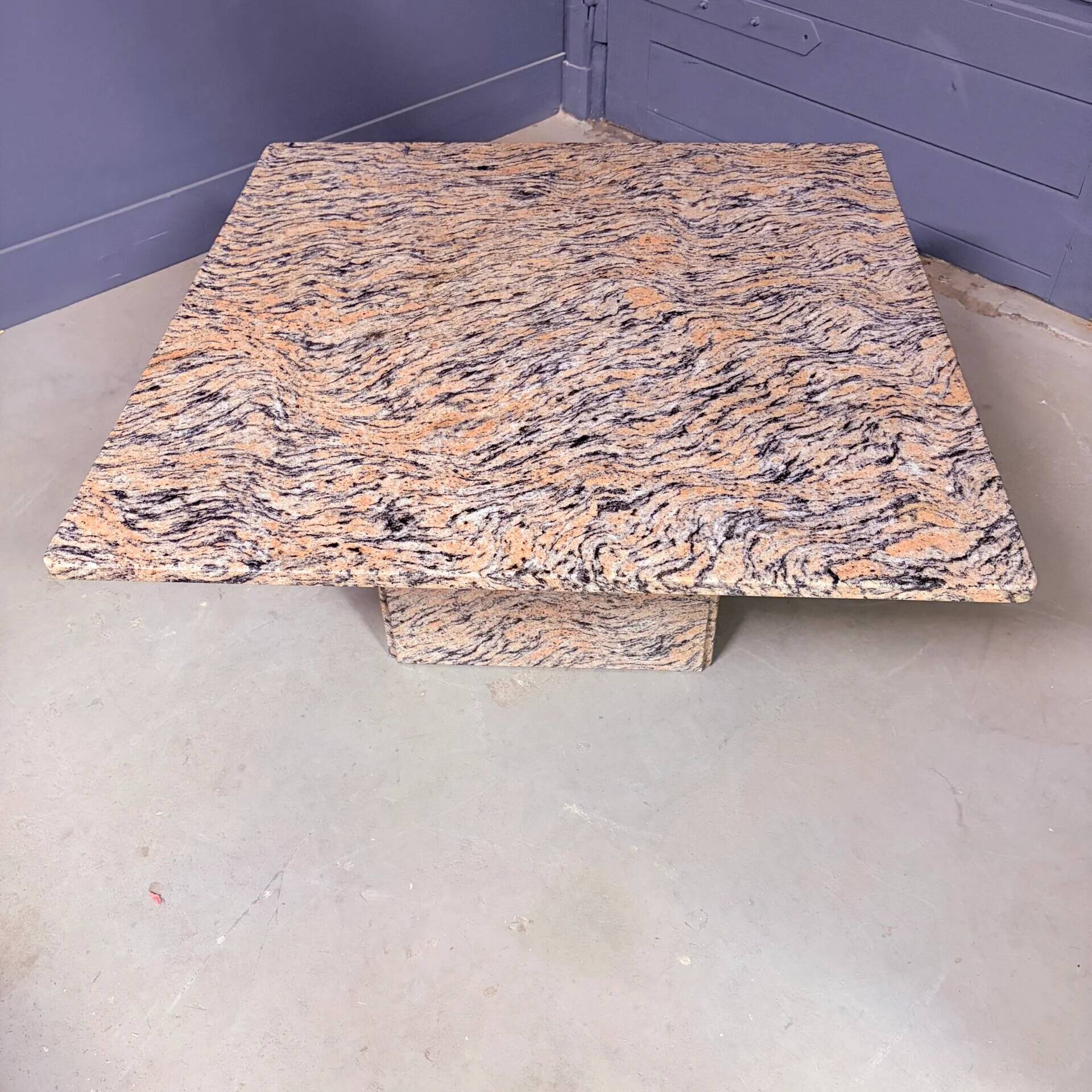 Coffee table tiger granite, 1980s