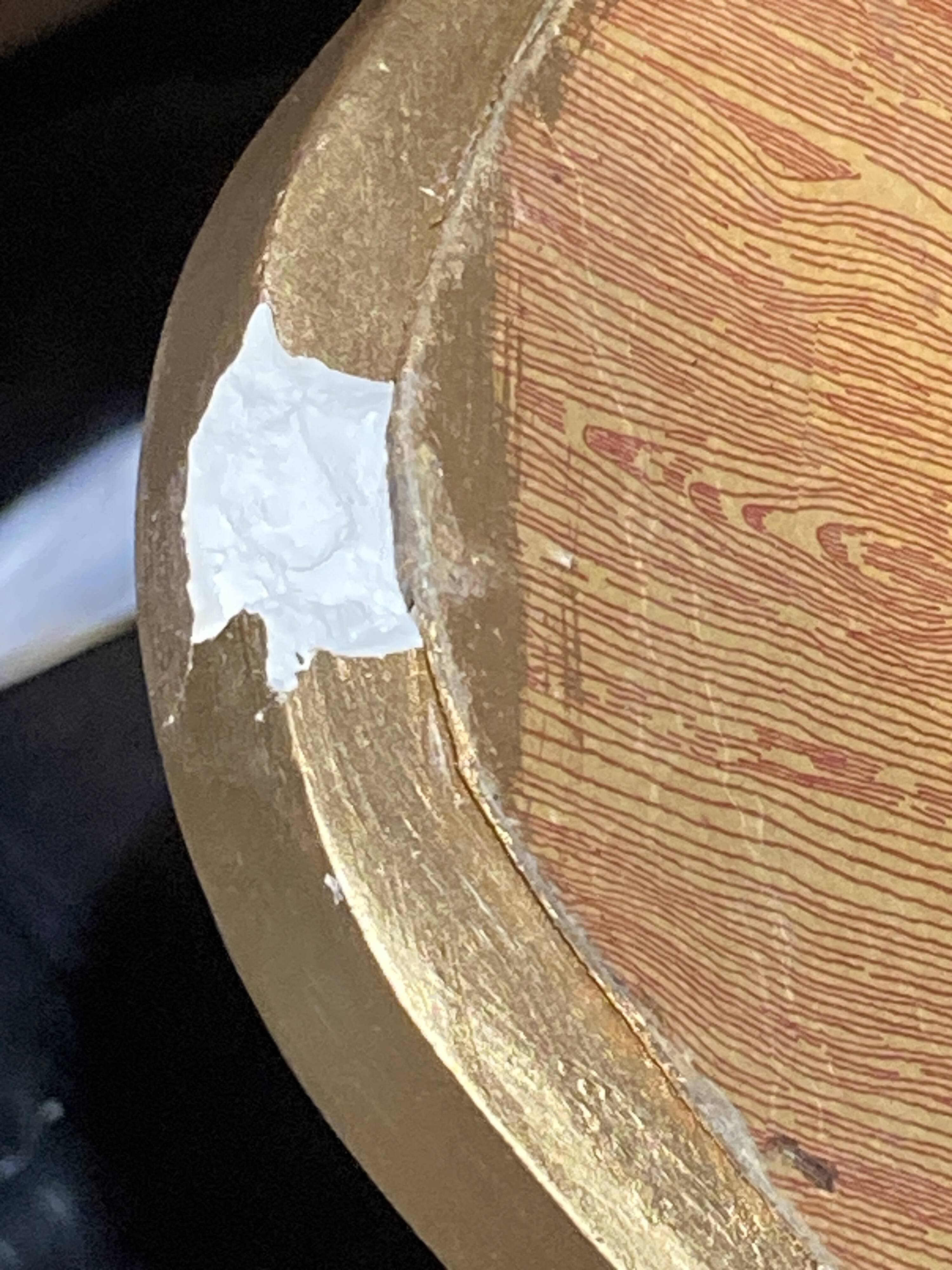 Wooden mirror painted gold