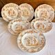 6 Longchamp soup plates Moustier Olérys decor