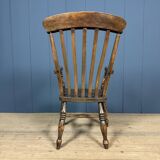Brown English Windsor armchair with high back