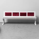 Banc 4 places en bois et velours