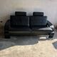 Nelo Kroken 4-piece black leather sofa set, 1970s