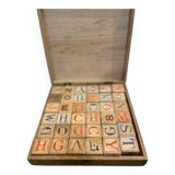 Wooden Alphabet Cubes Set - Vintage