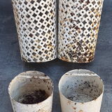 White metal double umbrella holder, Mathieu Mategot - 50s