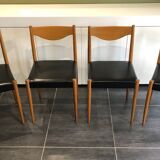 Set of 4 Baumann chairs, “Silva” model, Scandinavian design, 1970s