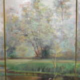Post-impressionist painted screen by Charles Frechon, France, 1894