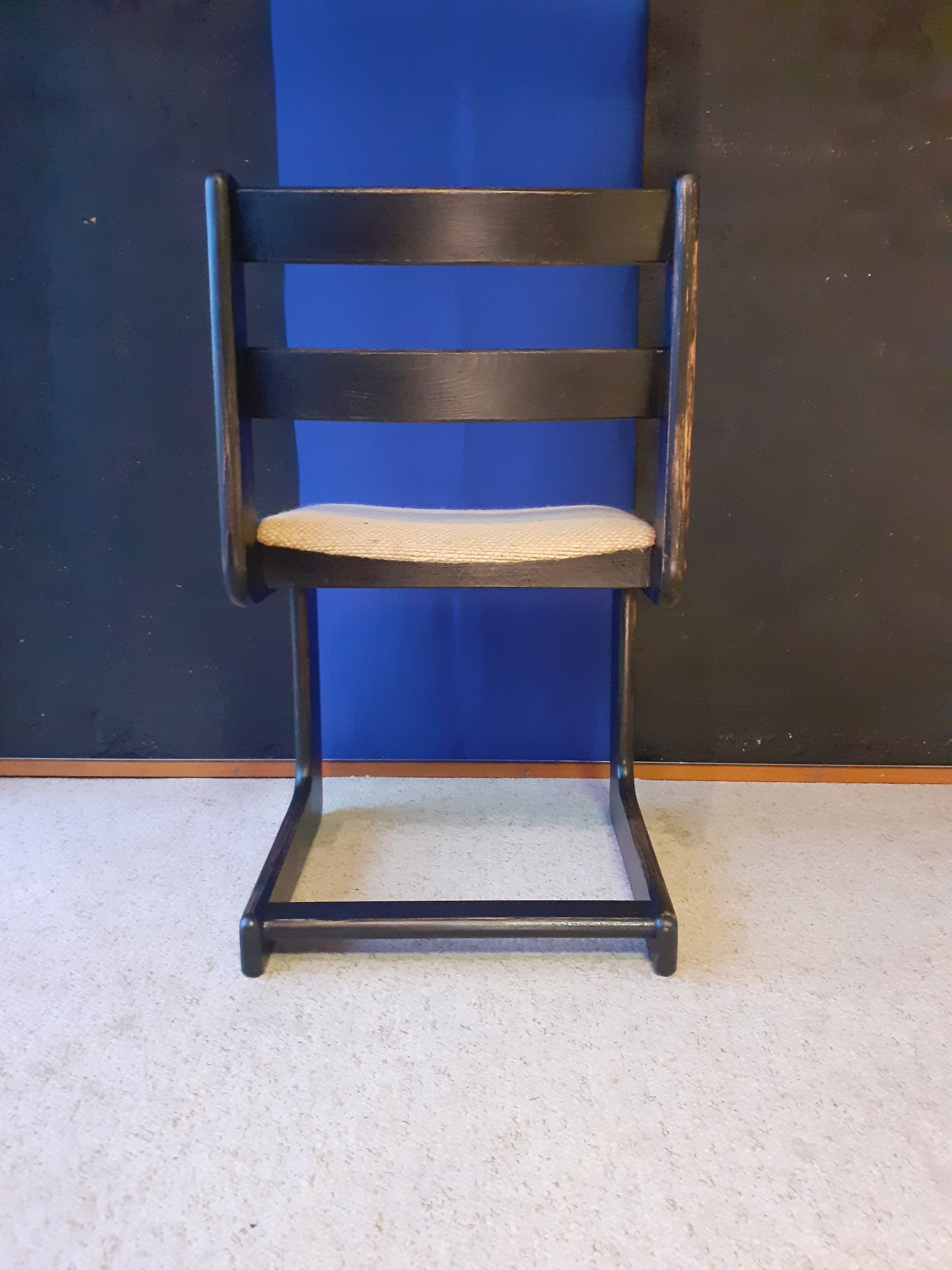 Dutch brutalist chair Casala in blackened wood around 1980